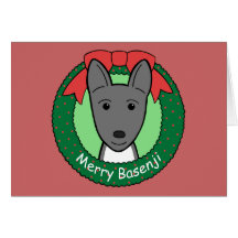 Noël de Basenji Carte De Vœux