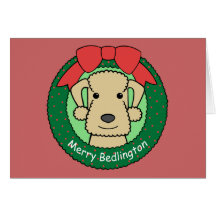 Noël de Bedlington Terrier Carte