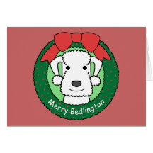 Noël de Bedlington Terrier Cartes De Vœux