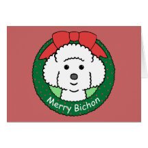 Noël de Bichon Frise Carte De Vœux