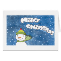 Noël de bonhomme de neige carte de vœux