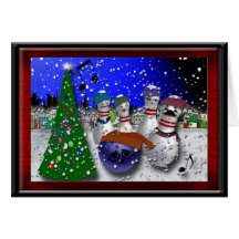 Noël de bowling cartes de vœux