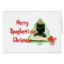 Noël de chat de spaghetti cartes de vœux