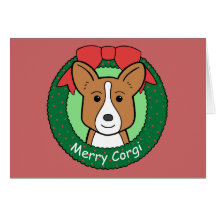 Noël de corgi de Gallois de cardigan Carte De Vœux