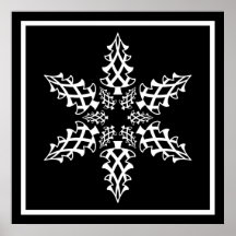 Noël de flocon de neige d'illusion optique élégant posters