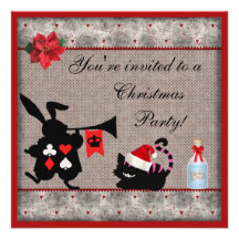 Noël de héraut de lapin du pays des merveilles et  invitations