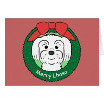 Noël de Lhasa Apso Cartes De Vœux