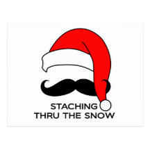Noël de moustache - Staching par la neige Carte Postale