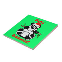 Noël de panda carreau en céramique