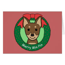Noël de Pinscher miniature Cartes