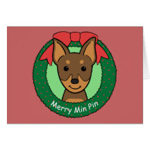 Noël de Pinscher miniature Cartes De Vœux