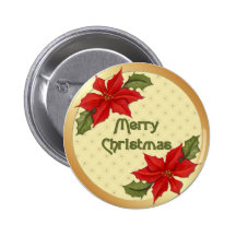 Noël de poinsettia badge
