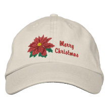 Noël de poinsettia casquette brodée