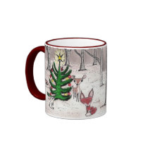 Noël de région boisée d'hiver - tasse