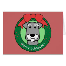 Noël de Schnauzer de Miniture Carte De Vœux