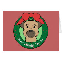 Noël de Terrier de frontière Carte
