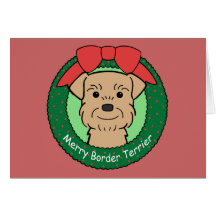 Noël de Terrier de frontière Cartes De Vœux