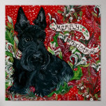 Noël de Terrier d'écossais Affiches
