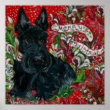 Noël de Terrier d'écossais Affiches