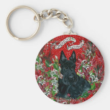 Noël de Terrier d'écossais Porte-clés