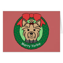 Noël de Yorkie Carte De Vœux