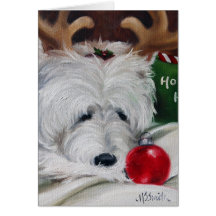 Noël des montagnes occidental père Noël de chien d Cartes De Vœux
