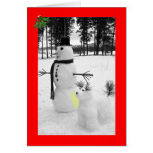 Noël drôle de bonhomme de neige carte de vœux