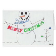 Noël d'un bonhomme de neige carte de vœux