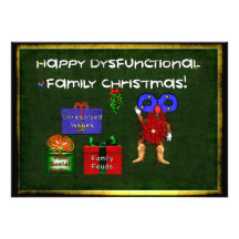 Noël dysfonctionnel de famille cartons d'invitation
