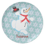 Noël fait sur commande de bonhomme de neige assiettes