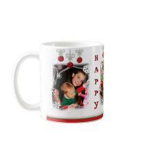 Noël fait sur commande de photo ornemente la tasse