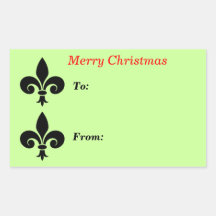 Noël fleur de lis à du grand autocollant de cadeau