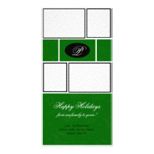 Noël formel vert cartes de vœux avec photo