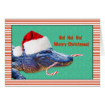 Noël, joyeux, alligator avec le chapeau de Père No Cartes De Vœux