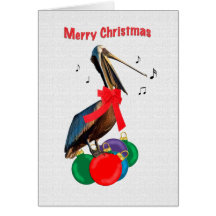 Noël, joyeux, chant de pélican cartes de vœux