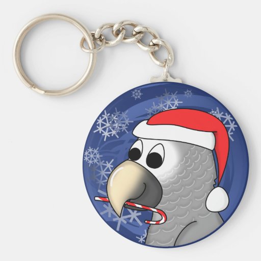 Noël Keychain de gris africain de Timneh Porte-clé