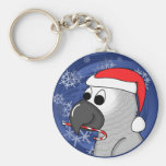 Noël Keychain de gris africain du Congo Porte-clef