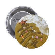 Noël lavé sur le rivage badges