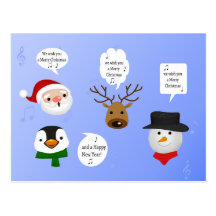 Noël mignon et drôle - carte postale