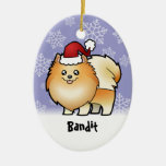 Noël Pomeranian (ajoutez votre nom d'animaux famil Décorations De Noël