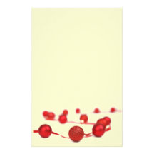 Noël rouge de courbe de babiole stationnaire papier à lettre personnalisé