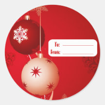 Noël rouge ornemente des étiquettes de cadeau autocollants