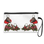 Noël : Souris, champignons, houx, baies, neige Pochettes Avec Dragonne