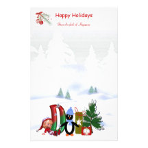 Noël stationnaire D de monogramme Papiers À Lettres