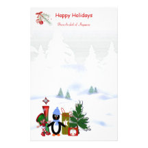 Noël stationnaire I de monogramme Papier À Lettre Personnalisé