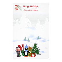 Noël stationnaire N de monogramme Motifs Pour Papier À Lettre