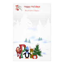 Noël stationnaire P de monogramme Motifs Pour Papier À Lettre