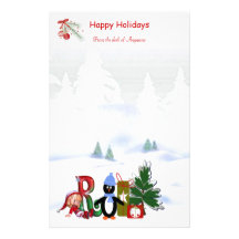 Noël stationnaire R de monogramme Papier À Lettre Personnalisable