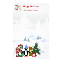 Noël stationnaire S de monogramme Papier À Lettre