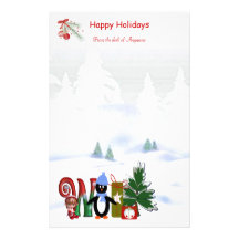 Noël stationnaire W de monogramme Papier À Lettre